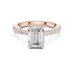 Gold Ring DDLR-165, Emerald center stone, Rose Gold, view 4