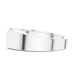 14K Solid Gold Lab Diamond Signet Ring, White Gold, view 3