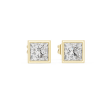 14K Solid Gold Lab Diamond Stud Earrings, Yellow Gold