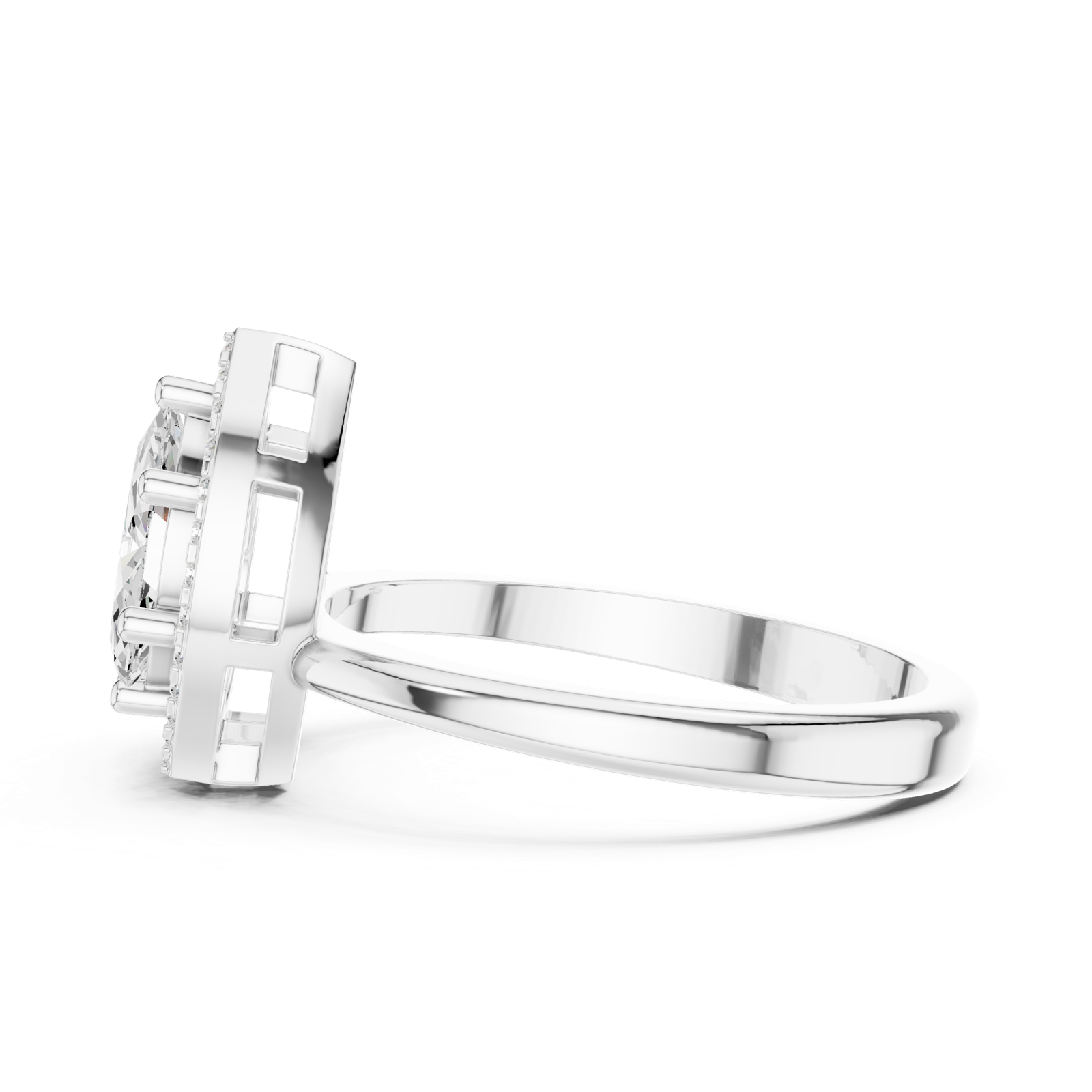 Gold Ring DDLR-531, White Gold, view 3