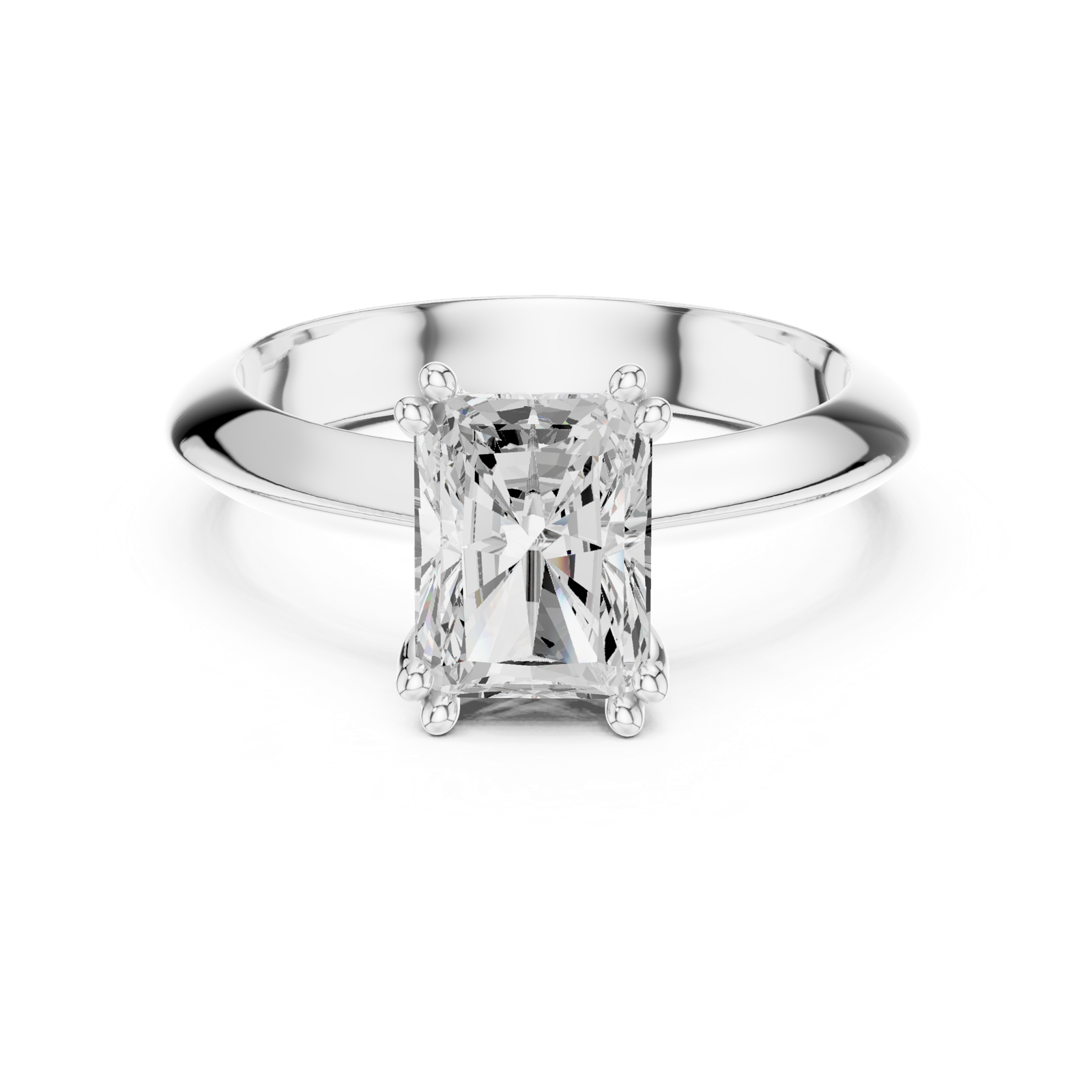 Gold Jewelry L36-8, Radiant center stone, White Gold, view 4