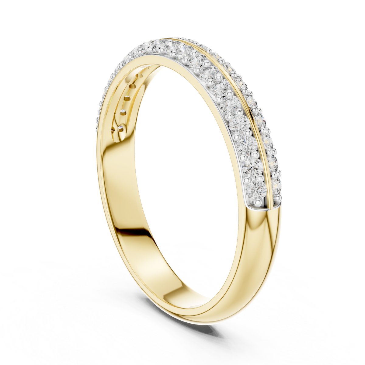 14K Solid Gold Lab Diamond Eternity Ring, Yellow Gold, view 1