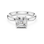 Gold Jewelry, Asscher center stone, White Gold, view 4
