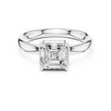 Gold Jewelry, Asscher center stone, White Gold, view 4