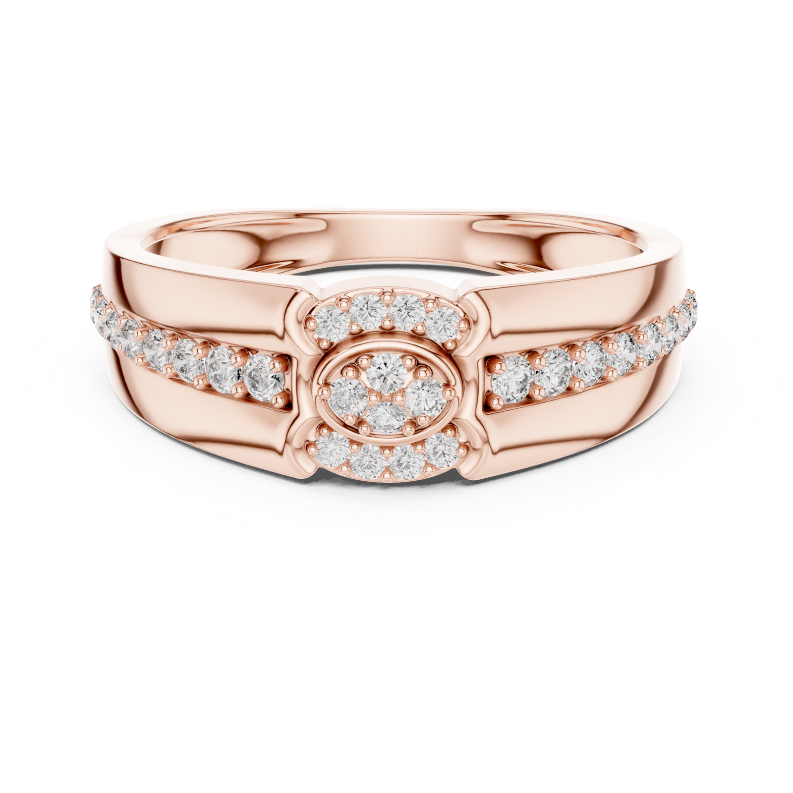 Gold Ring LR-01 (41), Rose Gold, view 4