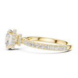 Gold Ring DDLR-165, Round center stone, Yellow Gold, view 3