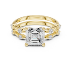 Gold Ring DDLR-441, Asscher center stone, Yellow Gold, view 4