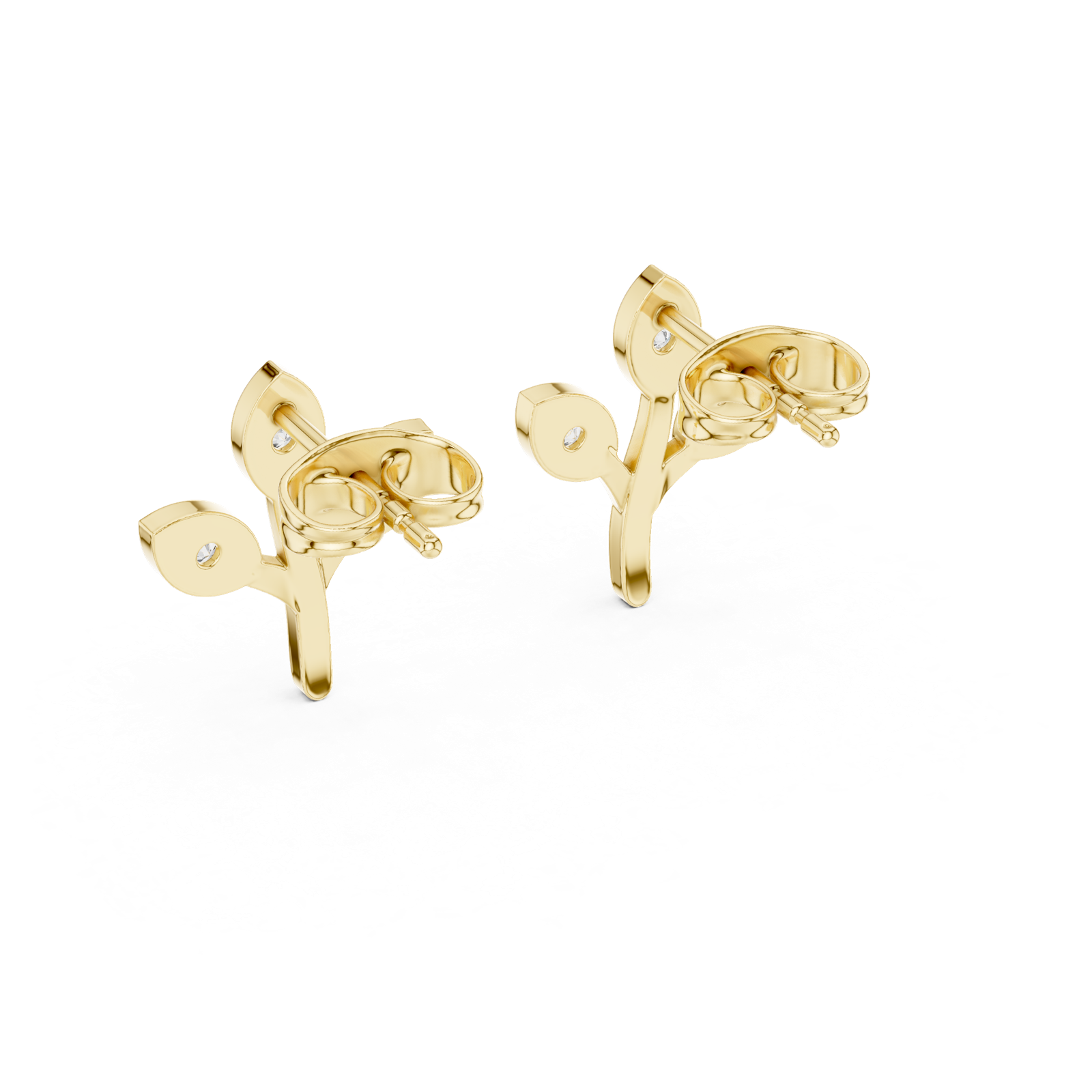 Gold Earrings 9-10093E, Yellow Gold, view 3