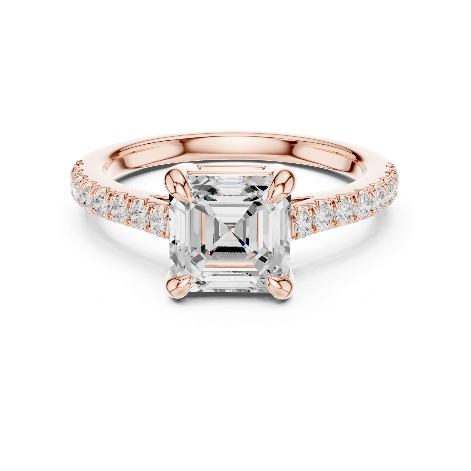 Gold Ring DDLR-875, Rose Gold, view 4