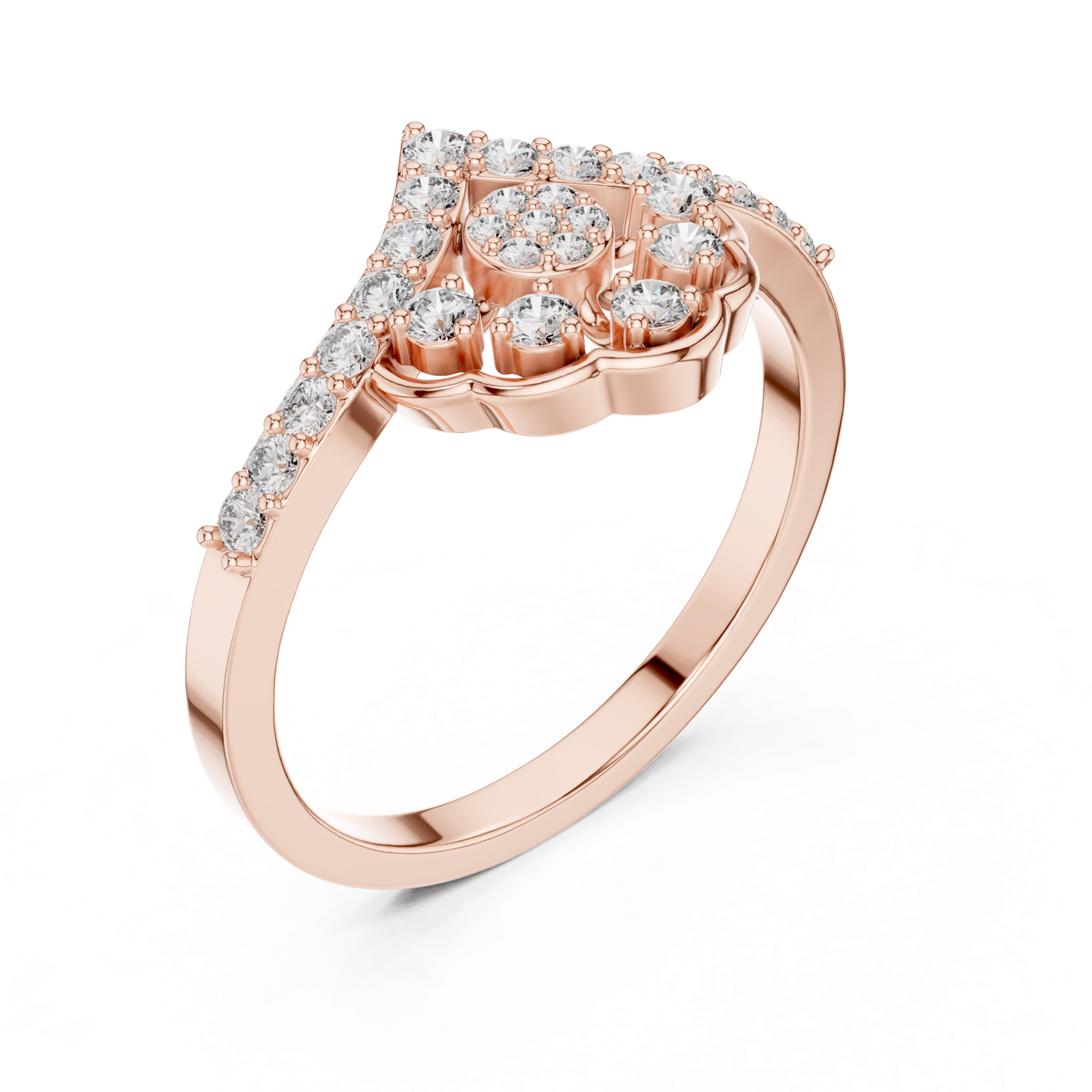 Gold Ring ALR-164, Rose Gold, view 2