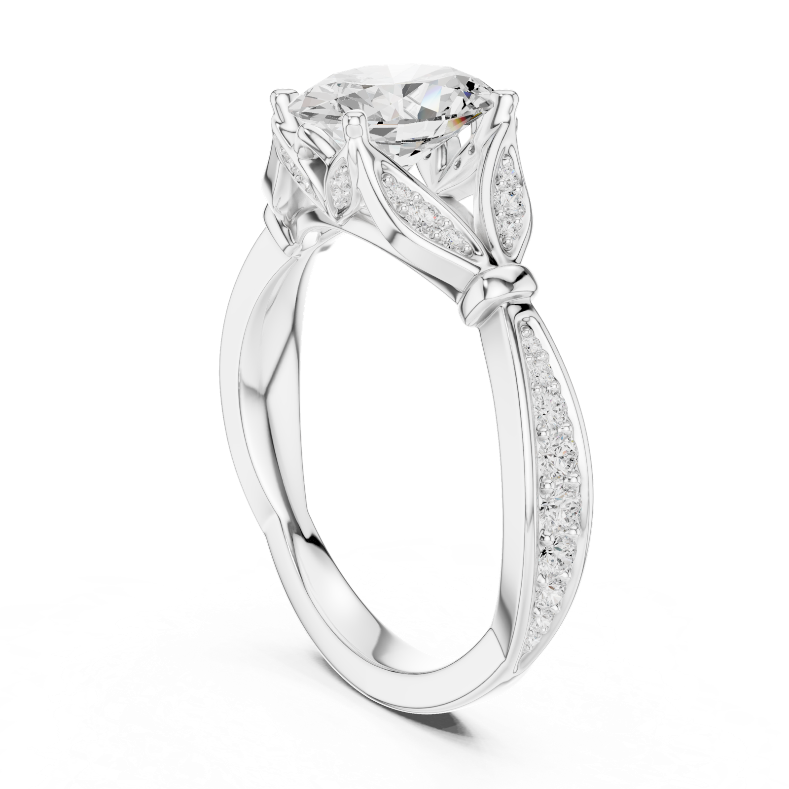 Gold Ring DDLR-936, White Gold, view 1
