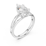 Gold Jewelry L36-7, Marquise center stone, White Gold, view 2