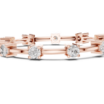 14K Solid Gold Lab Diamond Bracelet, Rose Gold, view 3