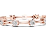 14K Solid Gold Lab Diamond Bracelet, Rose Gold, view 3