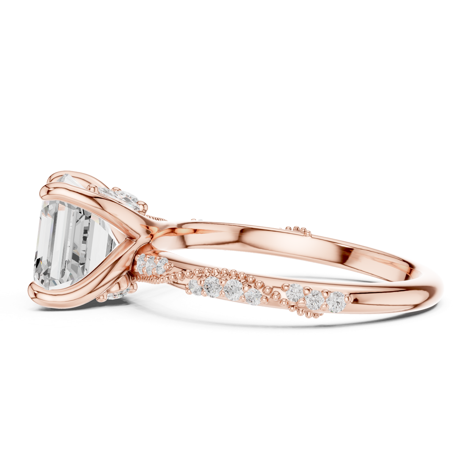 Gold Ring DDLR-961, Rose Gold, view 3