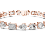 14K Solid Gold Lab Diamond Bracelet, Rose Gold, view 4