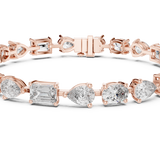 14K Solid Gold Lab Diamond Bracelet, Rose Gold, view 4