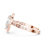 Gold Ring DDLR-349, Pear center stone, Rose Gold, view 3