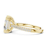 Gold Ring DDLR-260, Asscher center stone, Yellow Gold, view 3