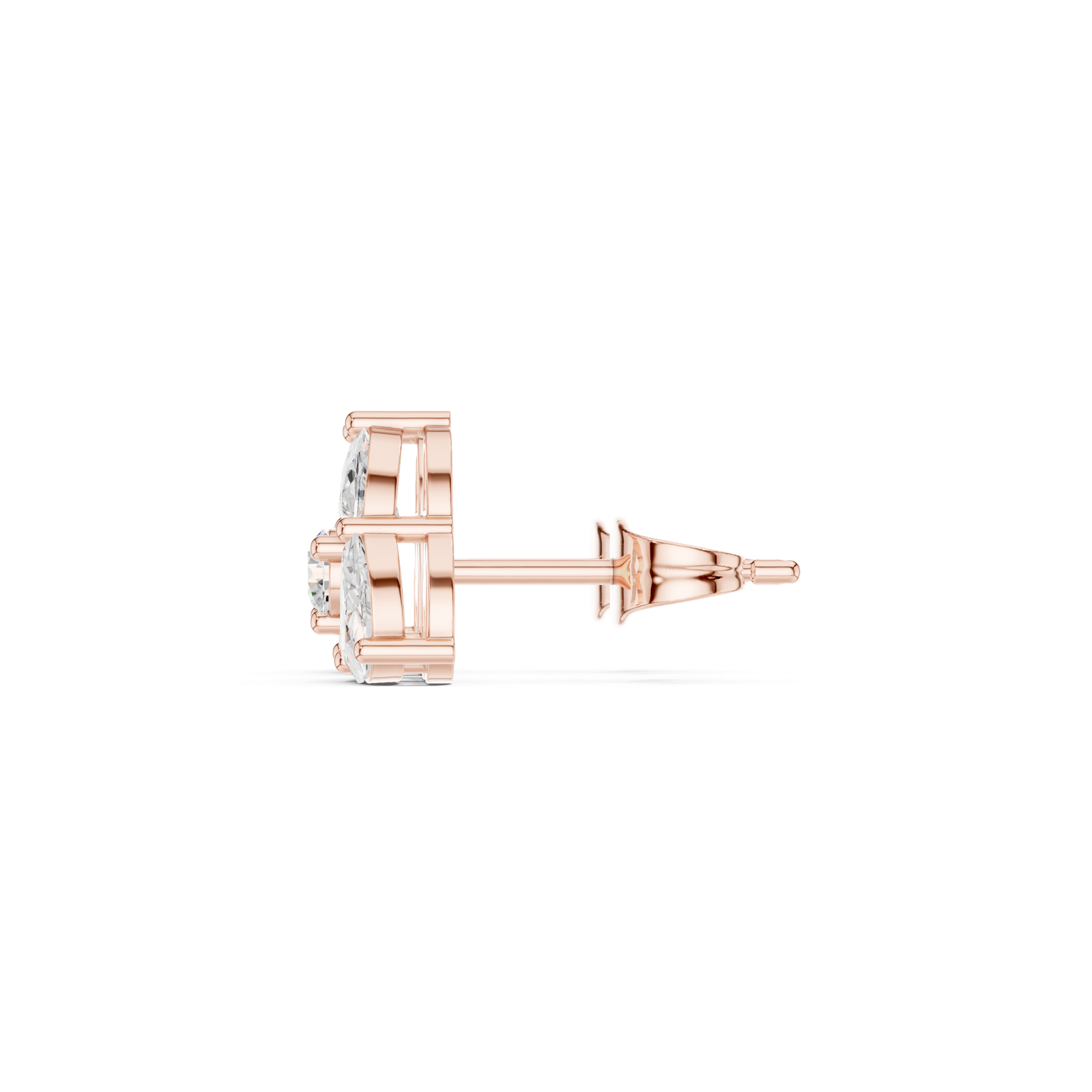 Gold Earrings APS-02-E, Rose Gold, view 3