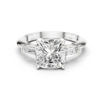 Gold Jewelry, Cushion center stone, White Gold