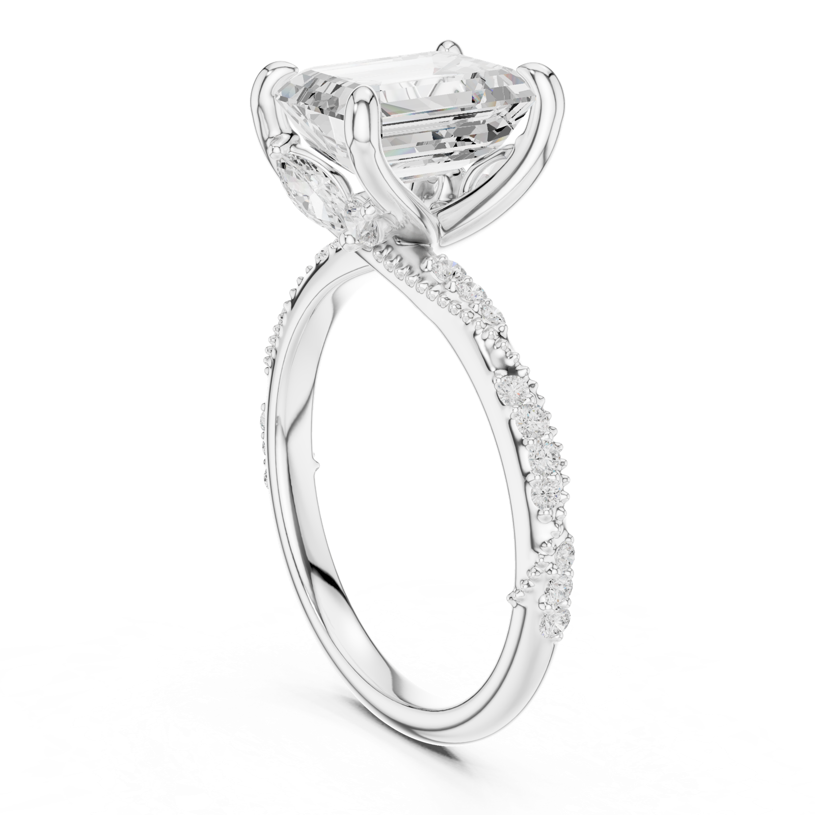 Gold Ring DDLR-898, White Gold, view 1