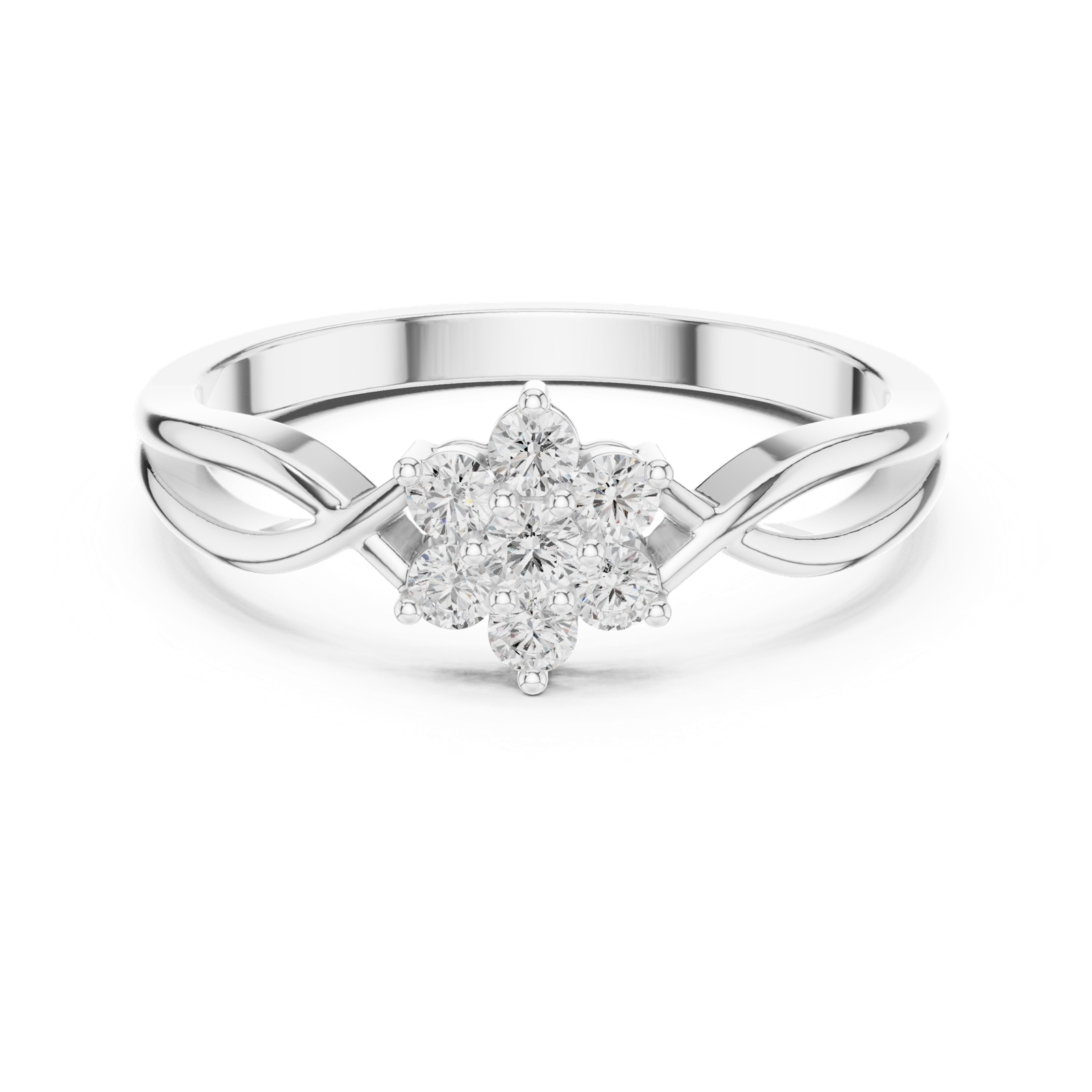 Gold Ring HLR-72, White Gold, view 4