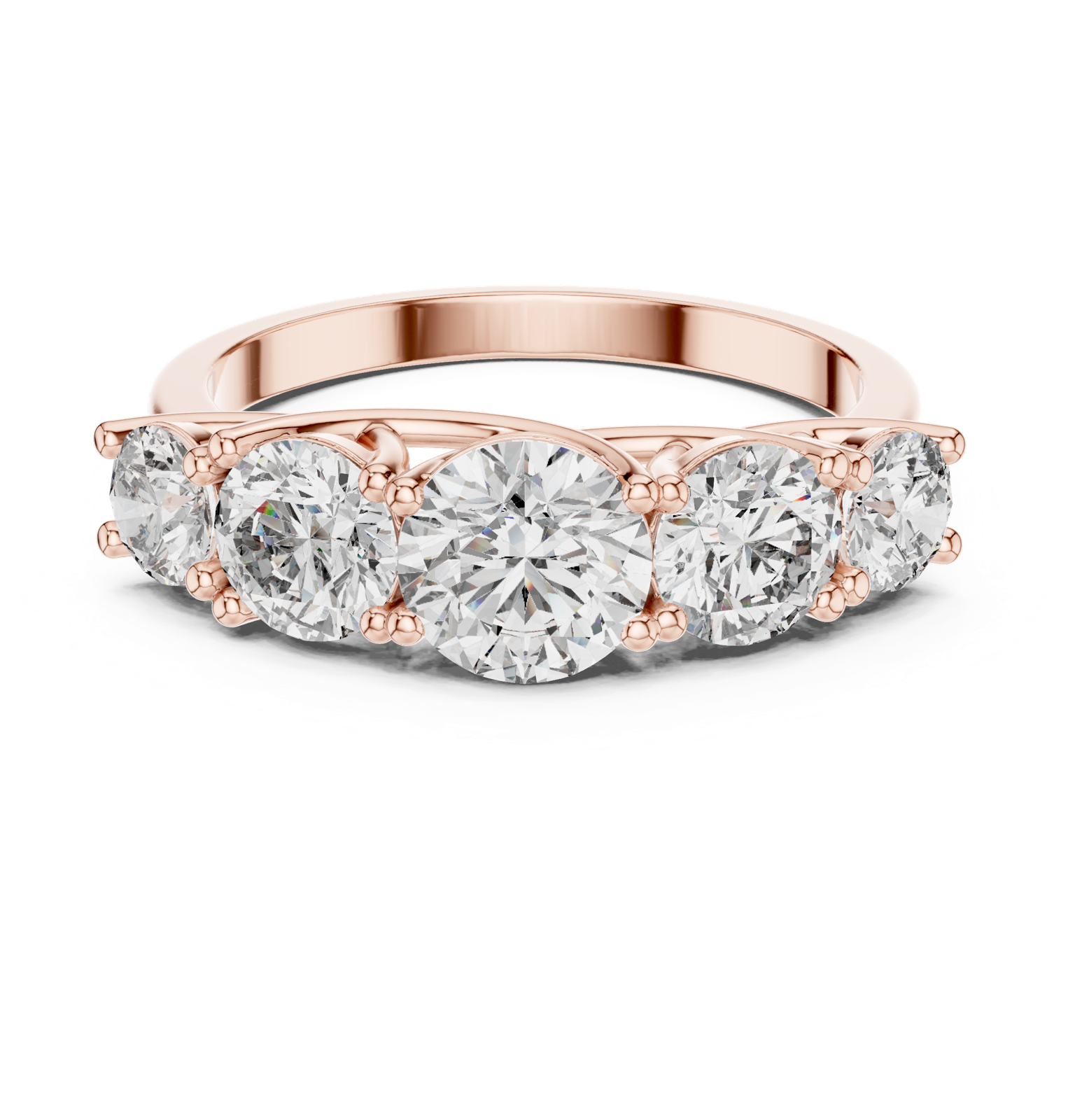 Gold Ring ALR-70, Rose Gold, view 4