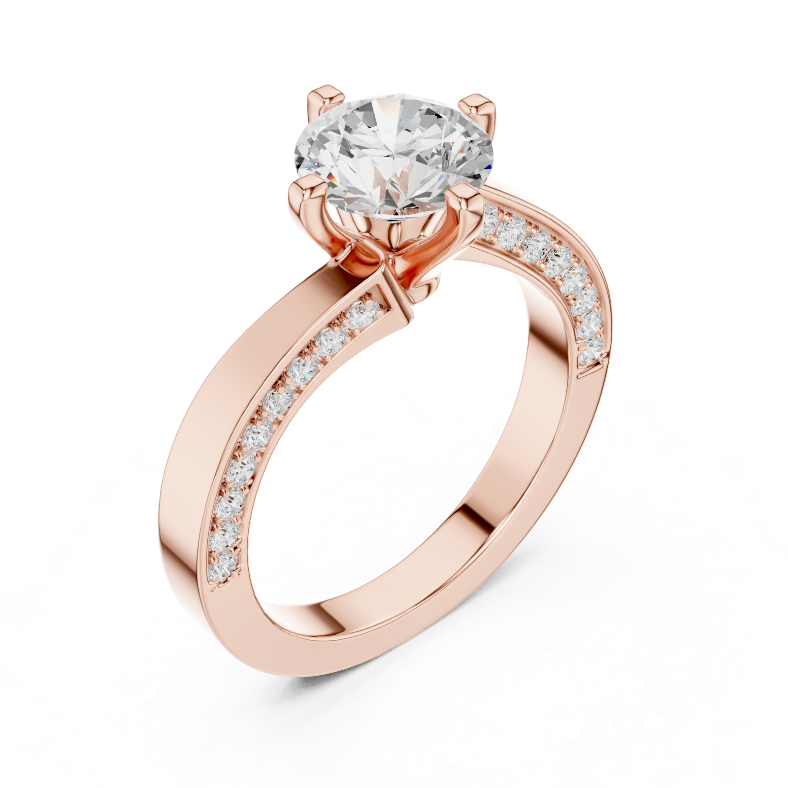 Gold Ring DDLR-435, Rose Gold, view 2
