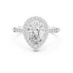 Gold Ring DDLR-349, Pear center stone, White Gold, view 4