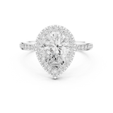 Gold Ring DDLR-349, Pear center stone, White Gold, view 4