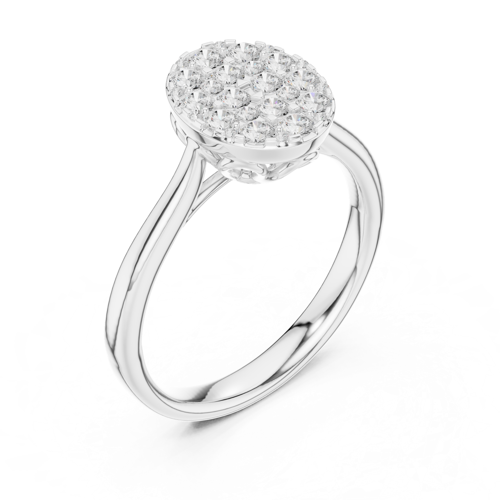 Gold Ring DDLR-782, White Gold, view 2