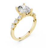 Gold Ring, Oval center stone, Yellow Gold, view 2