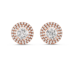 Gold Earrings ER-0017, Rose Gold, view 4