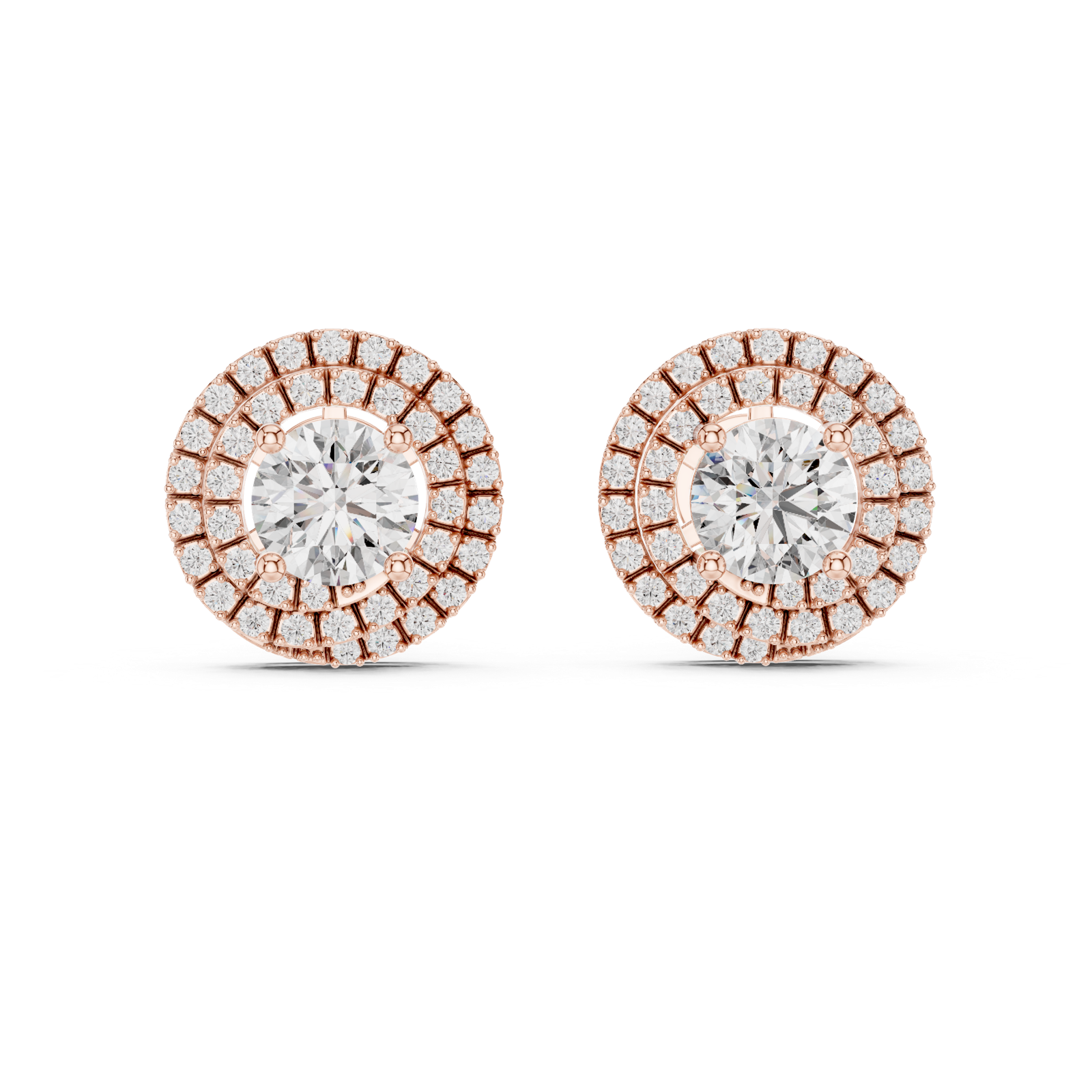 Gold Earrings ER-0017, Rose Gold, view 4
