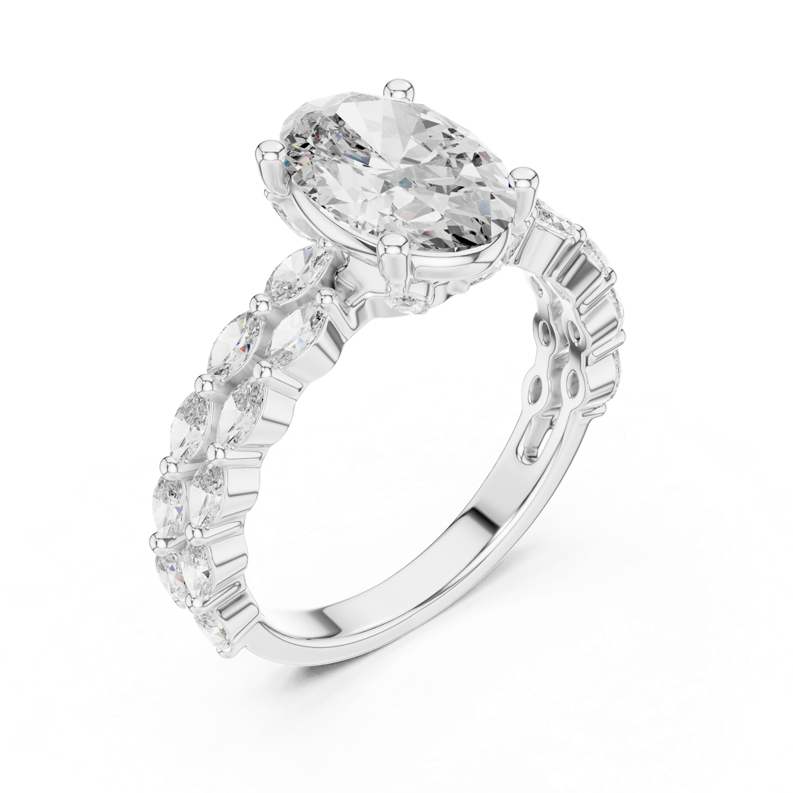 Gold Ring DDLR-064, White Gold, view 2