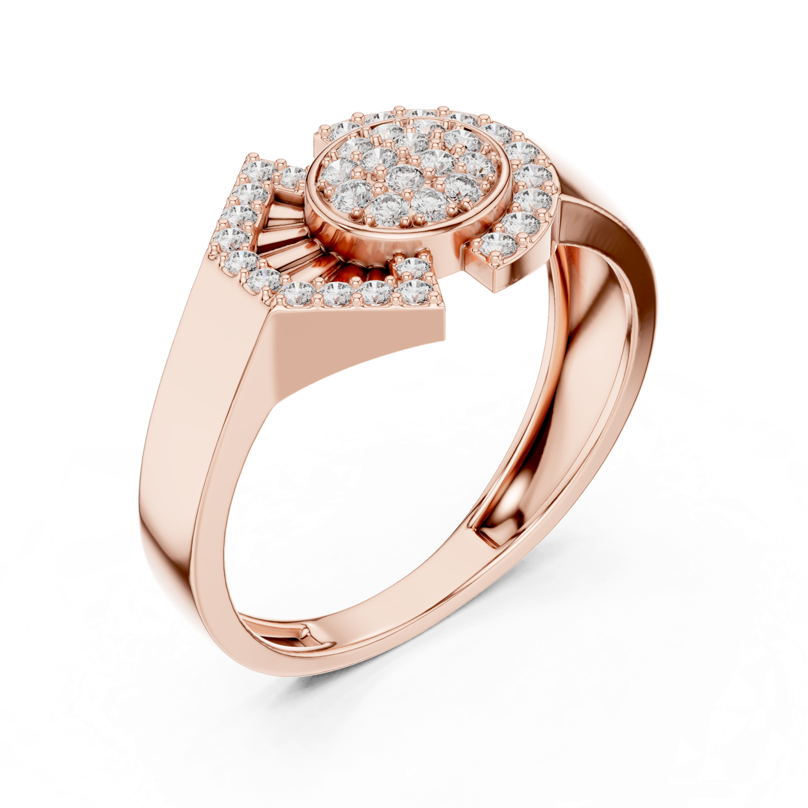 Gold Ring LR-01 (46), Rose Gold, view 2