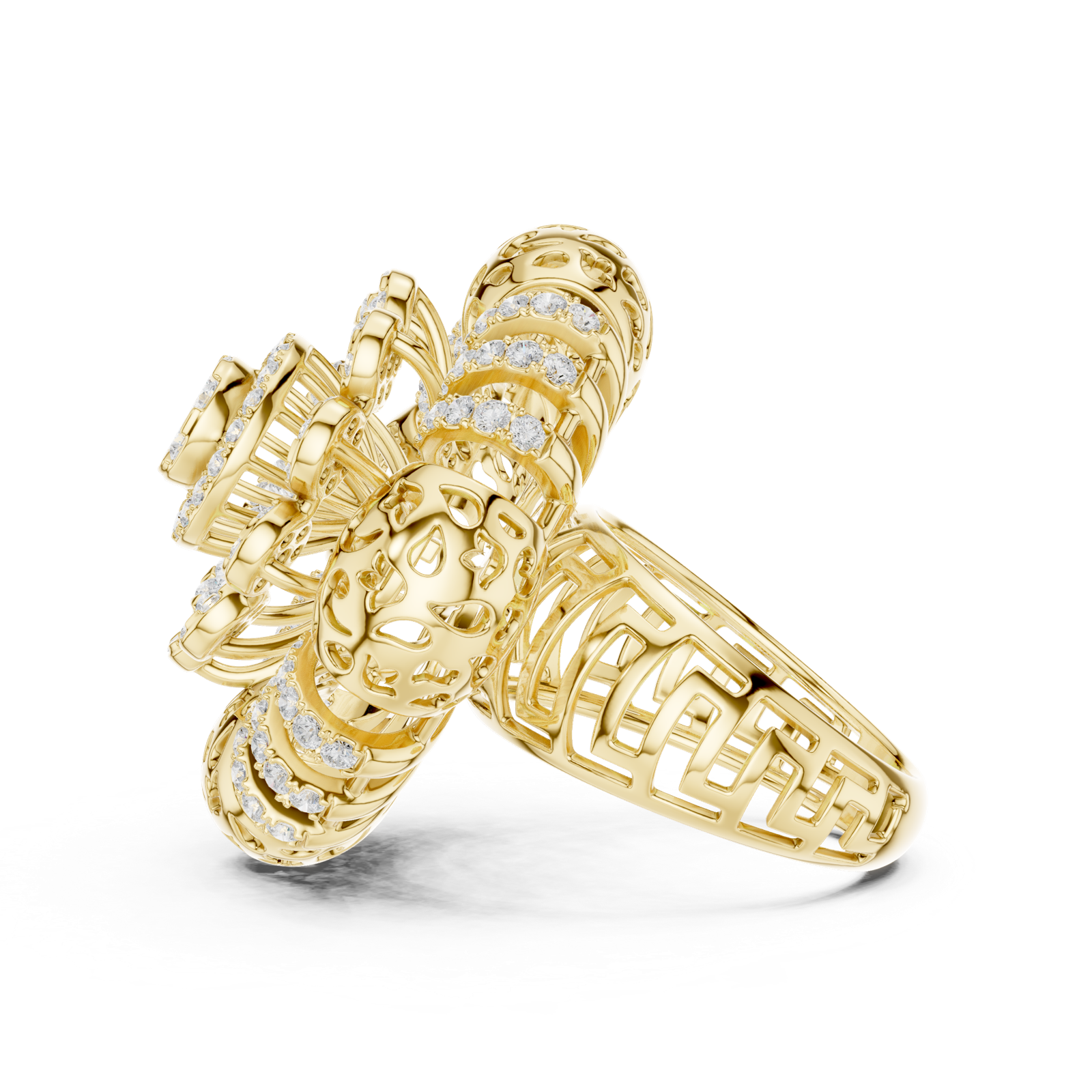 Gold Ring DDLR-774, Yellow Gold, view 3