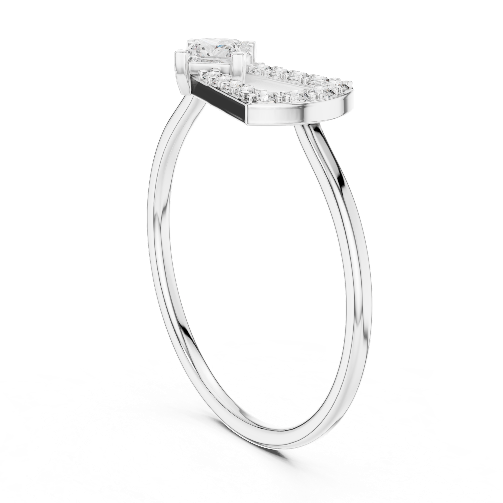 Gold Ring HLR-195, White Gold