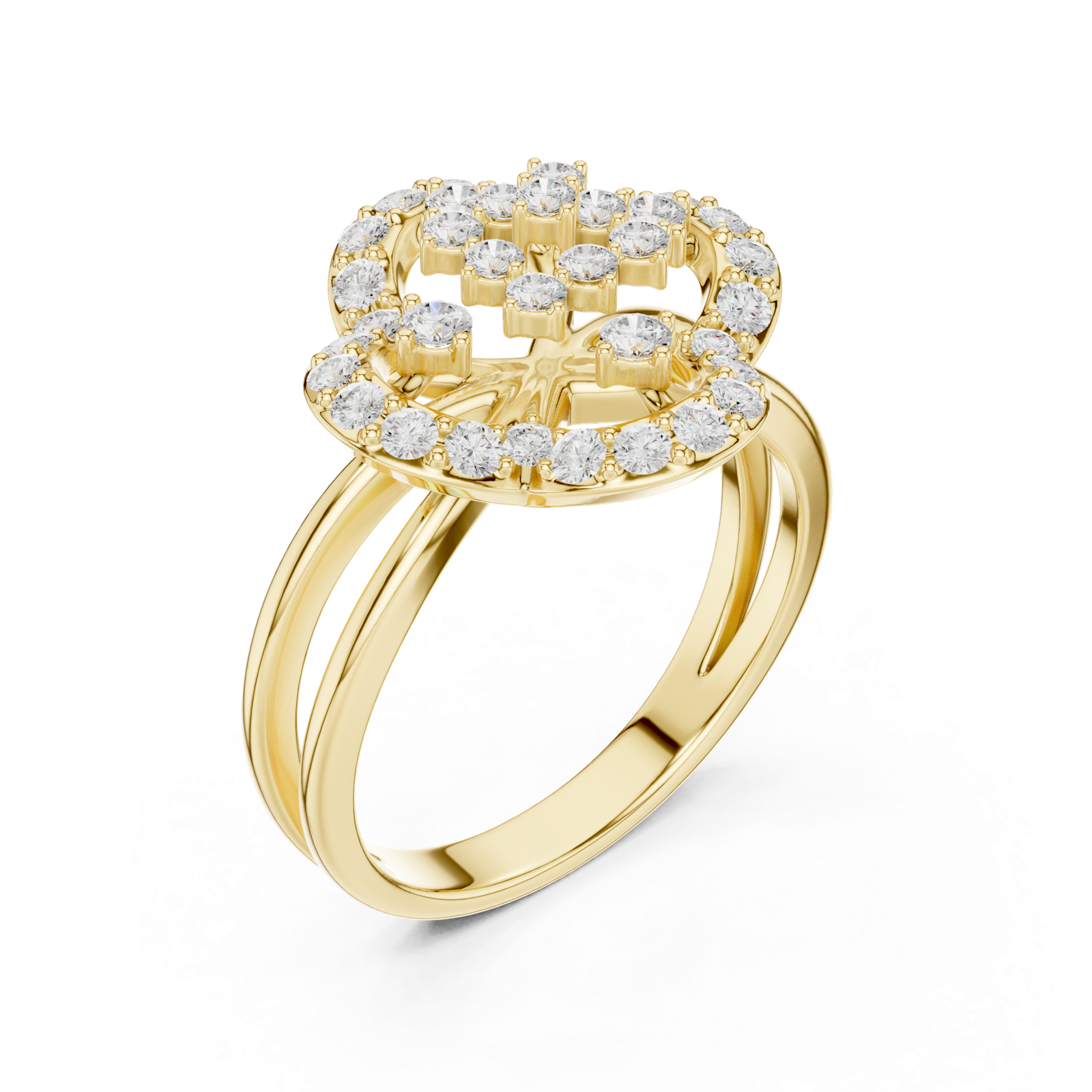 Gold Ring DDLR-459, Yellow Gold, view 2