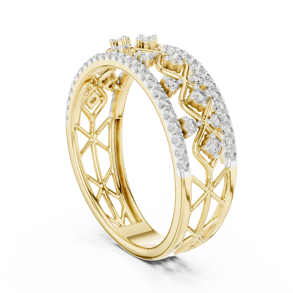 14K Solid Gold Lab Diamond Eternity Ring, Yellow Gold, view 1