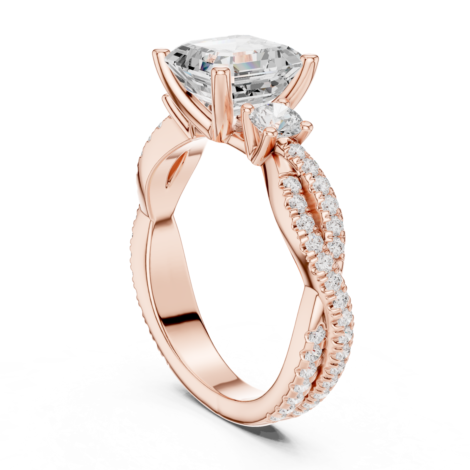Gold Ring DDLR-1032, Rose Gold, view 1