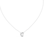 14K Solid Gold Lab Diamond Solitaire Pendant Necklace, White Gold, view 4