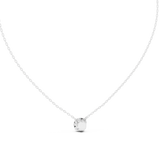 14K Solid Gold Lab Diamond Solitaire Pendant Necklace, White Gold, view 4