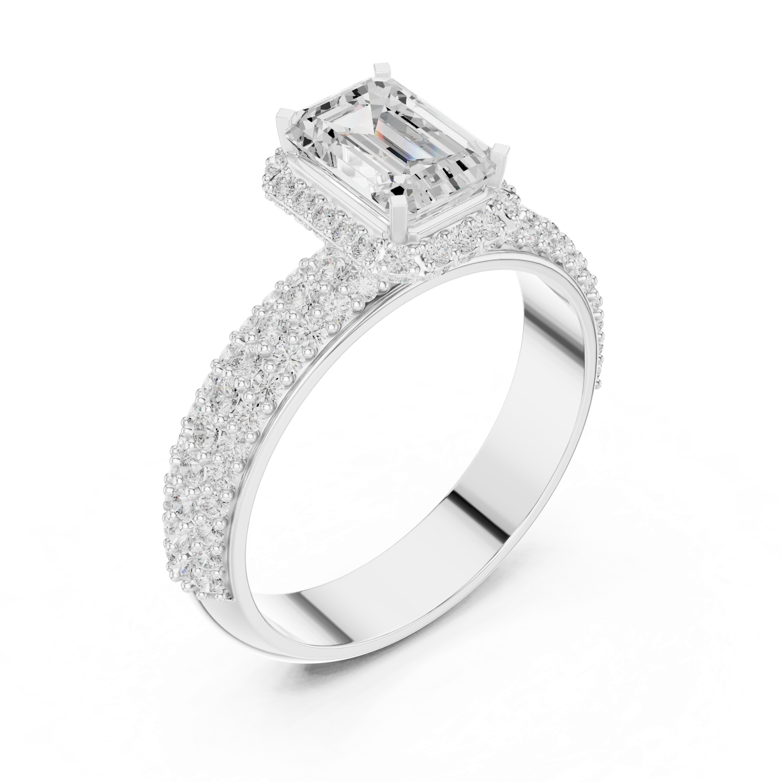 Gold Ring DDLR-1072, White Gold, view 2