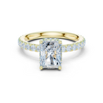 Gold Ring DDLR-165, Radiant center stone, Yellow Gold