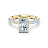 Gold Ring DDLR-165, Radiant center stone, Yellow Gold