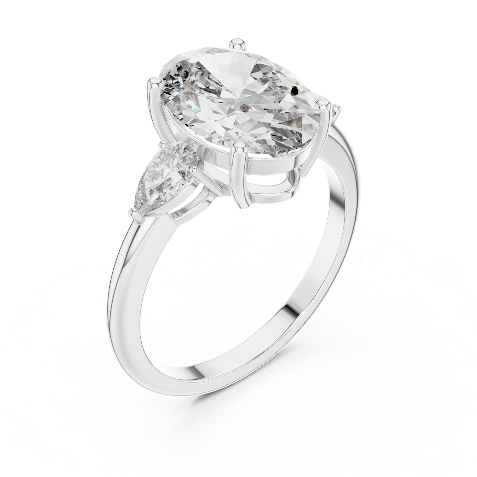 Gold Ring LR-0054, White Gold, view 2