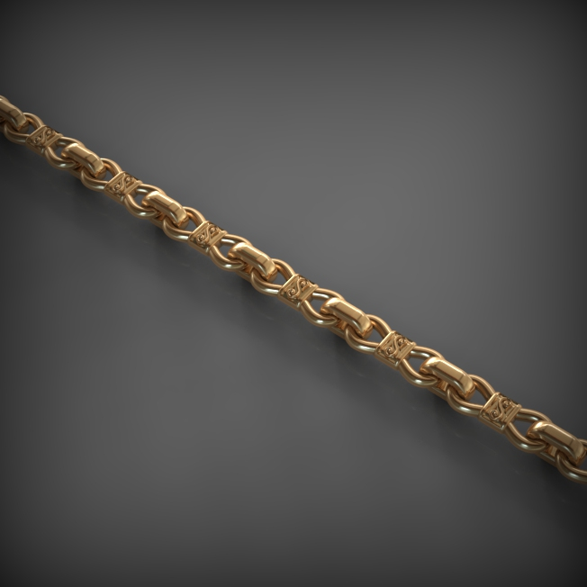 14K Solid Gold Men's Chain Necklace, Yellow Gold