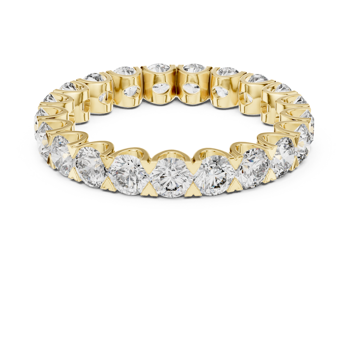 14K Solid Gold Lab Diamond Eternity Ring, Yellow Gold